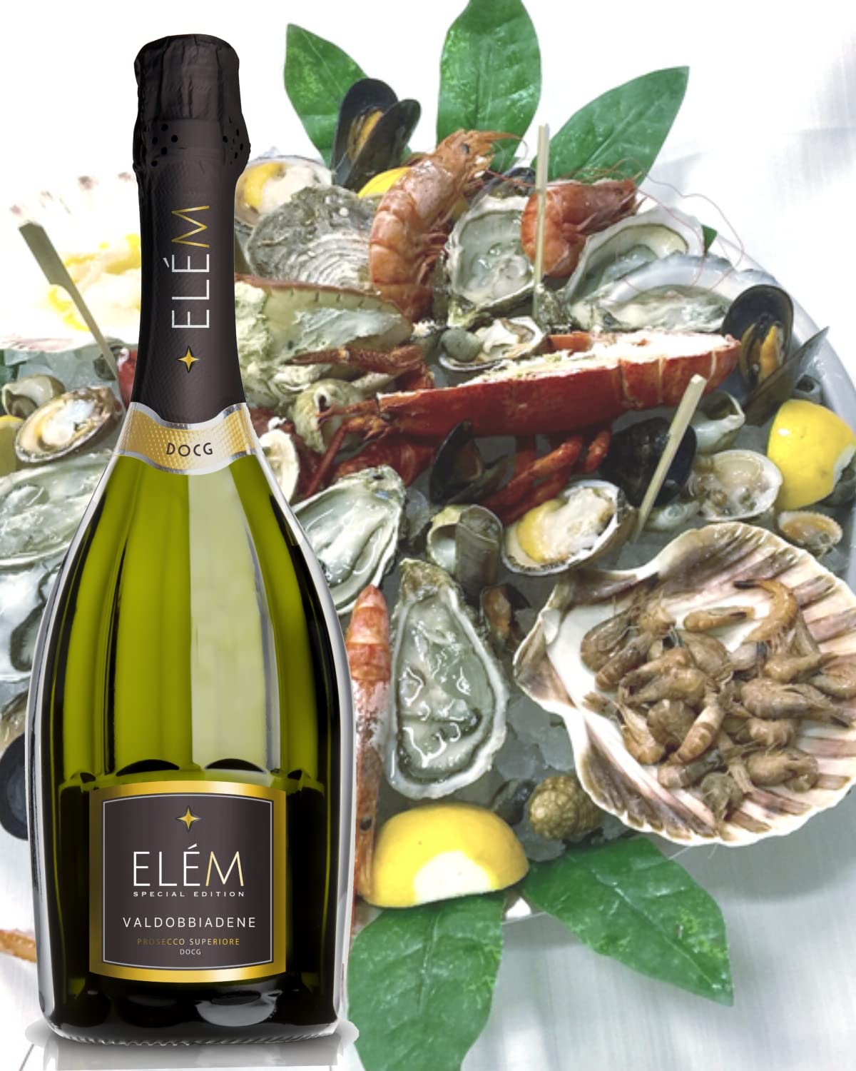 ELÈM Prosecco Valdobbiadene DOCG Superiore + 2 Bicchieri Premium Pack 1 X 750 ml