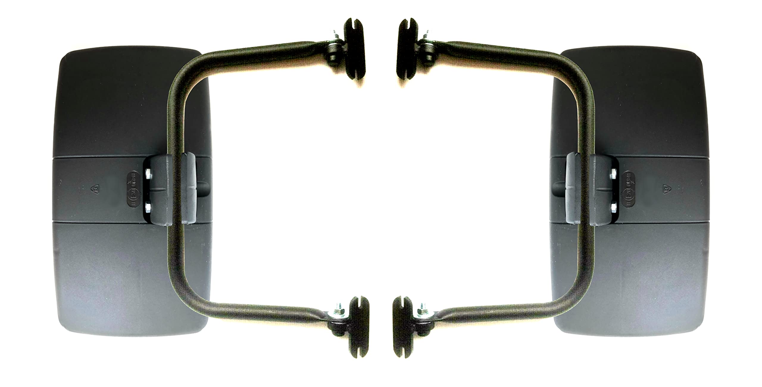 2 specchietti retrovisori esterni 330 x 185 ø14 – 20 sinistra e destra E20 e supporto per specchio per camion, trattore, camper