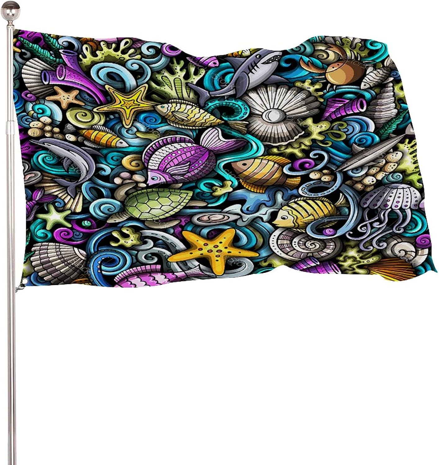 Dorm room flags Flags for guys Cartoon Doodles Flags,cool