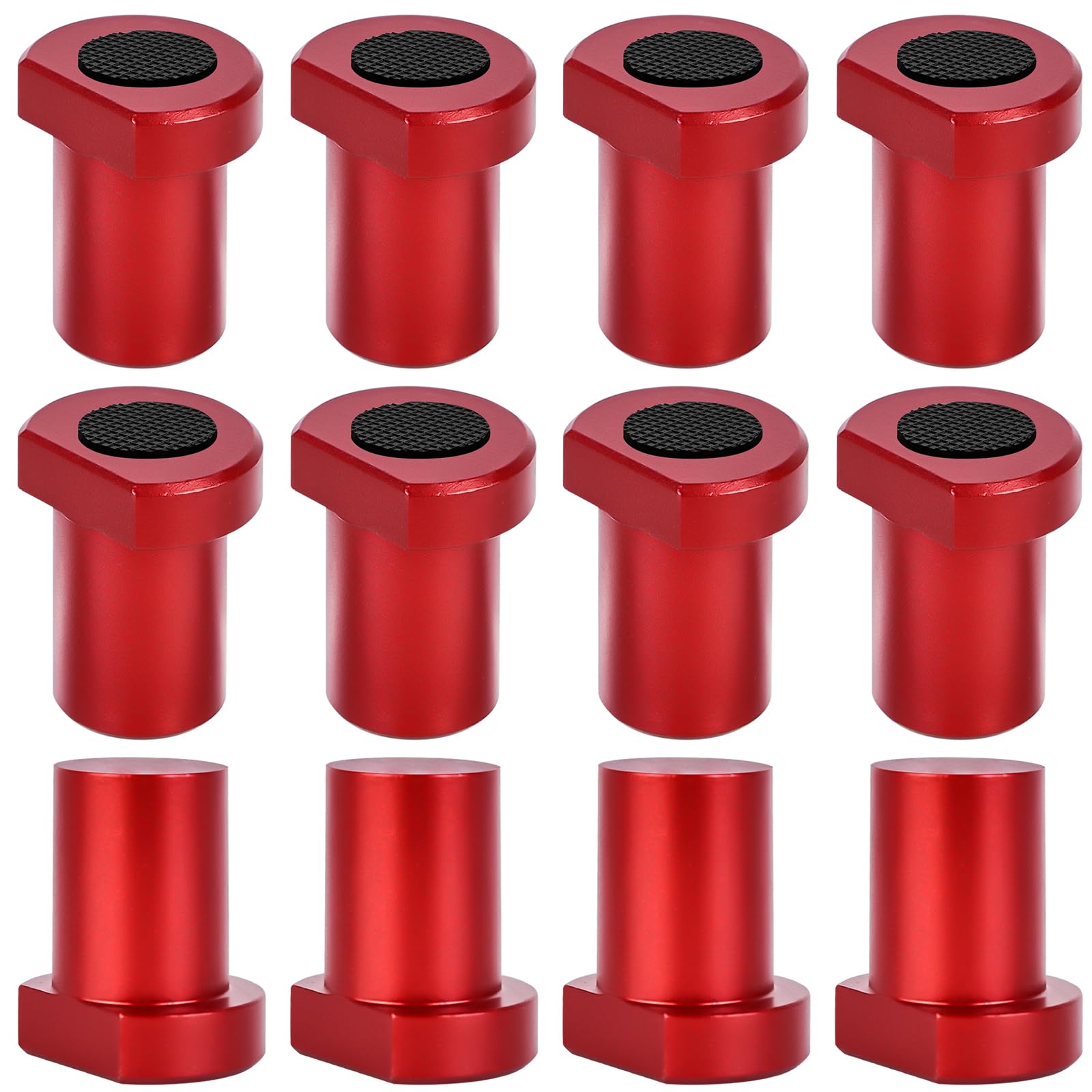12 ganchos de aleación de aluminio para banco, abrazadera para perros, banco de trabajo, posicionamiento, mandíbulas, accesorios para agujero de perro de 20 mm (rojo)