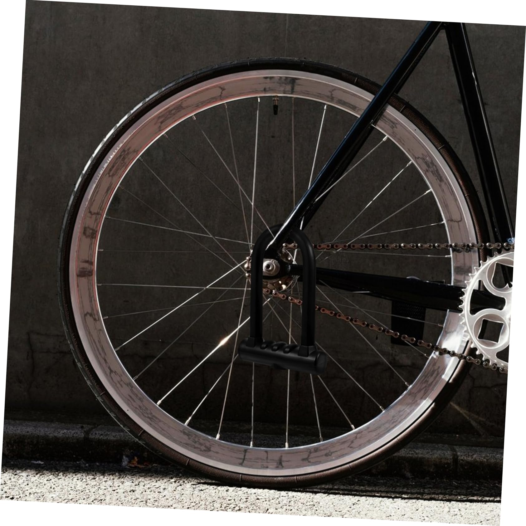 Antivol Vélo U en Silicone et Fer, Double Ouverture Renforcée | Noir, Design Élégant et Profil Portable, Protection Fiable la Coupe, Usage Cyclisme et Sécurité