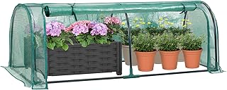 Worth Garden Tunnel Greenhouse - Mini Outdoor Garden Portable Greenhouse with Durable Reinforced PE Cover - Small Green Ho...