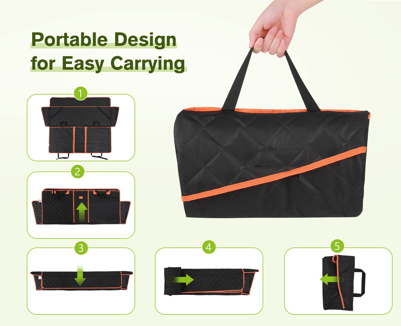 Pecute Coprisedile per Auto per Cani 135cm, con 1 Corda Sicura e Patta laterale per Auto, Camion e Suv - Impermeabile e Antiscivolo per Sedile Posteriore