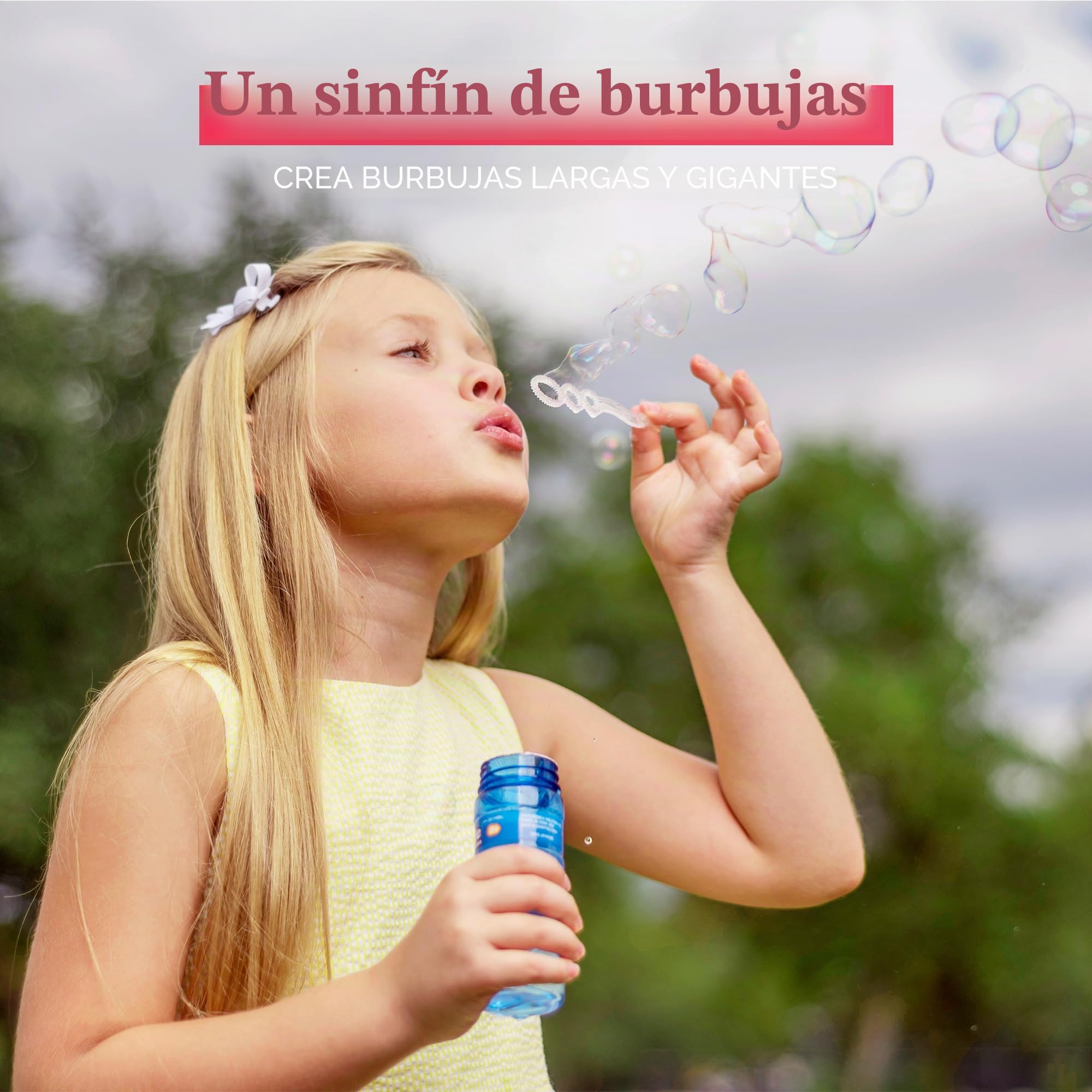 JOYIN 6 Botellas de Burbujas (solución de 118 ml), Varita y Kit de Burbujas, Regalos de Fiesta para niños, Juguetes de Verano
