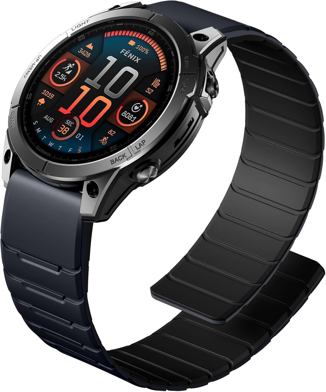 Ouwegaga Magnetic Bands Compatible with Garmin Fenix 8/Fenix 7/Fenix 6/Fenix 5 Watch Band, 22mm QuickFit Sport Silicone Strong Magnet Waterproof Strap for Fenix 8 7 6 Pro/Tactix 8 47mm/Fenix E/5 Plus