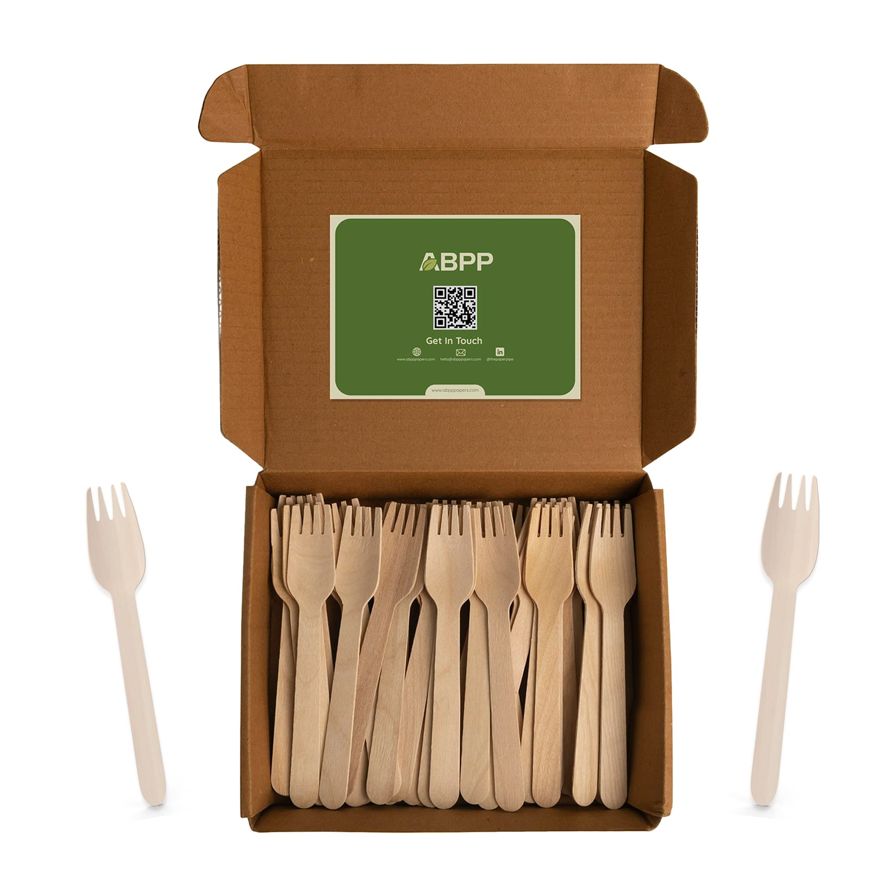 ABPP Disposable Wooden Fork 16cm [100 Pack]