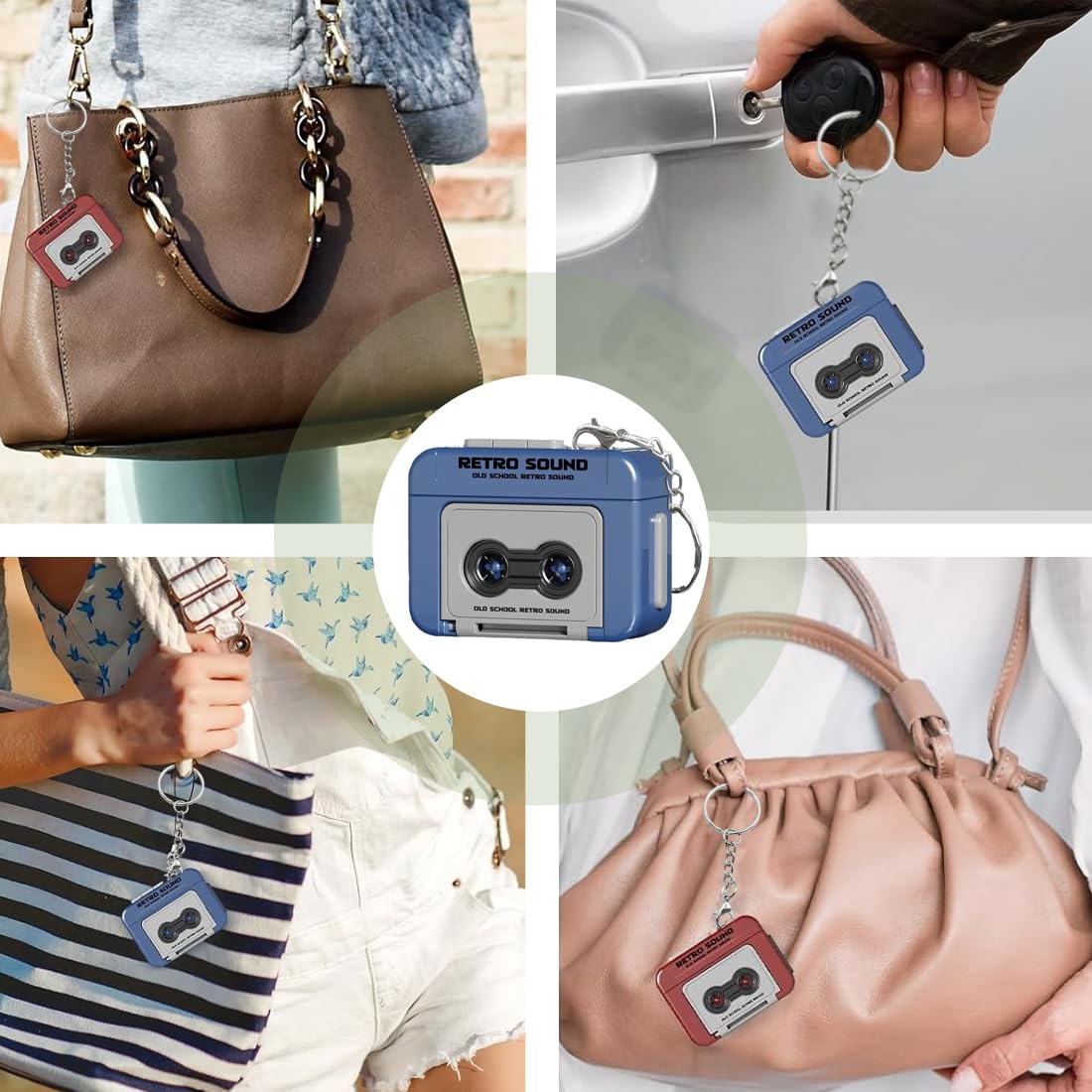 Mini Retro Recorder Tape Keychain Creative Cassette Player Con 3 canzoni Portable
