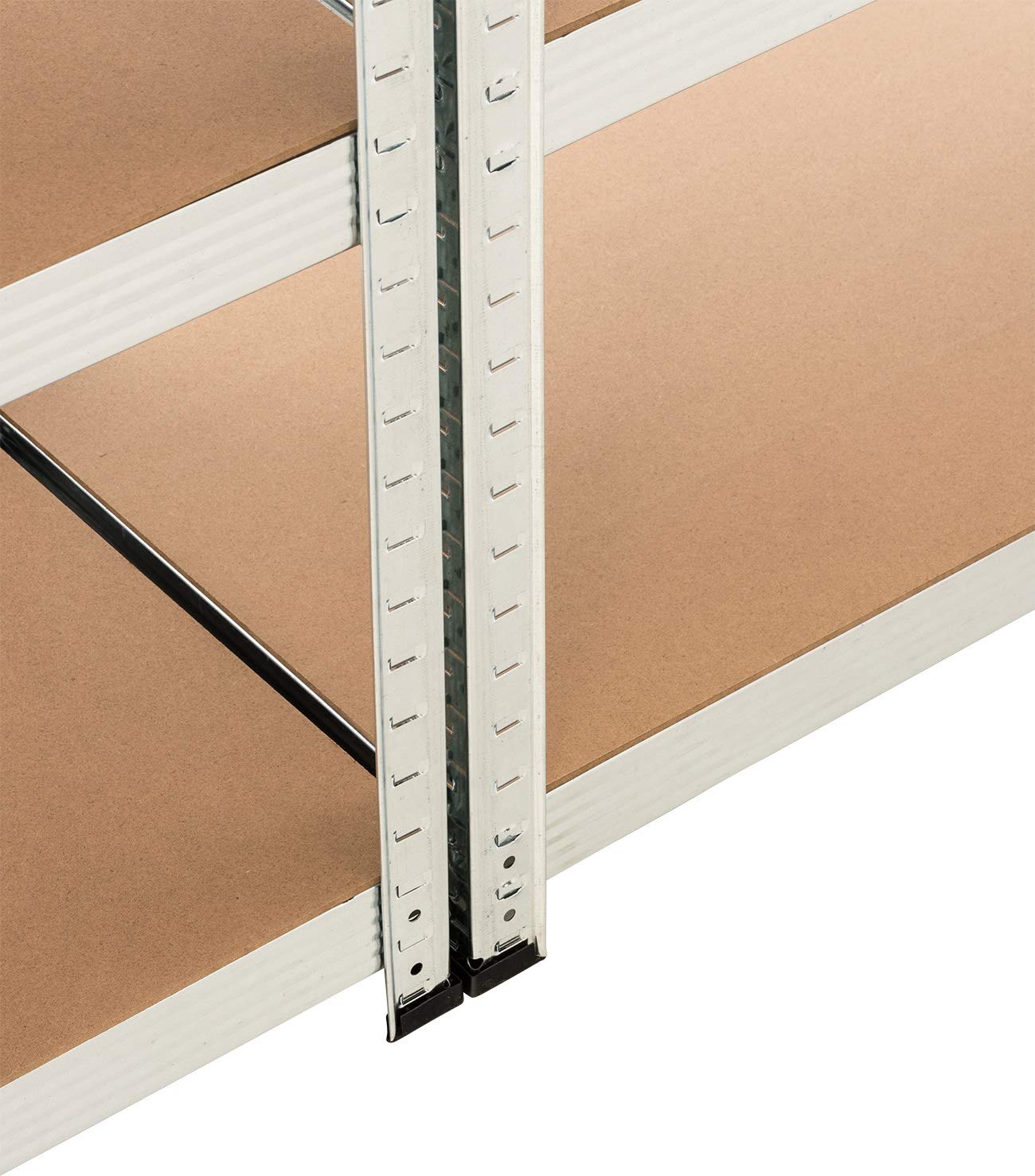 CLP 2er Set Steckregal G 90x40x180 I Schwerlastregal Max. Tragkraft 875 kg I 2X Lagerregal Verzinkt I Ablagefläche 89 x 39,5 cm je Regal, Farbe:Silber