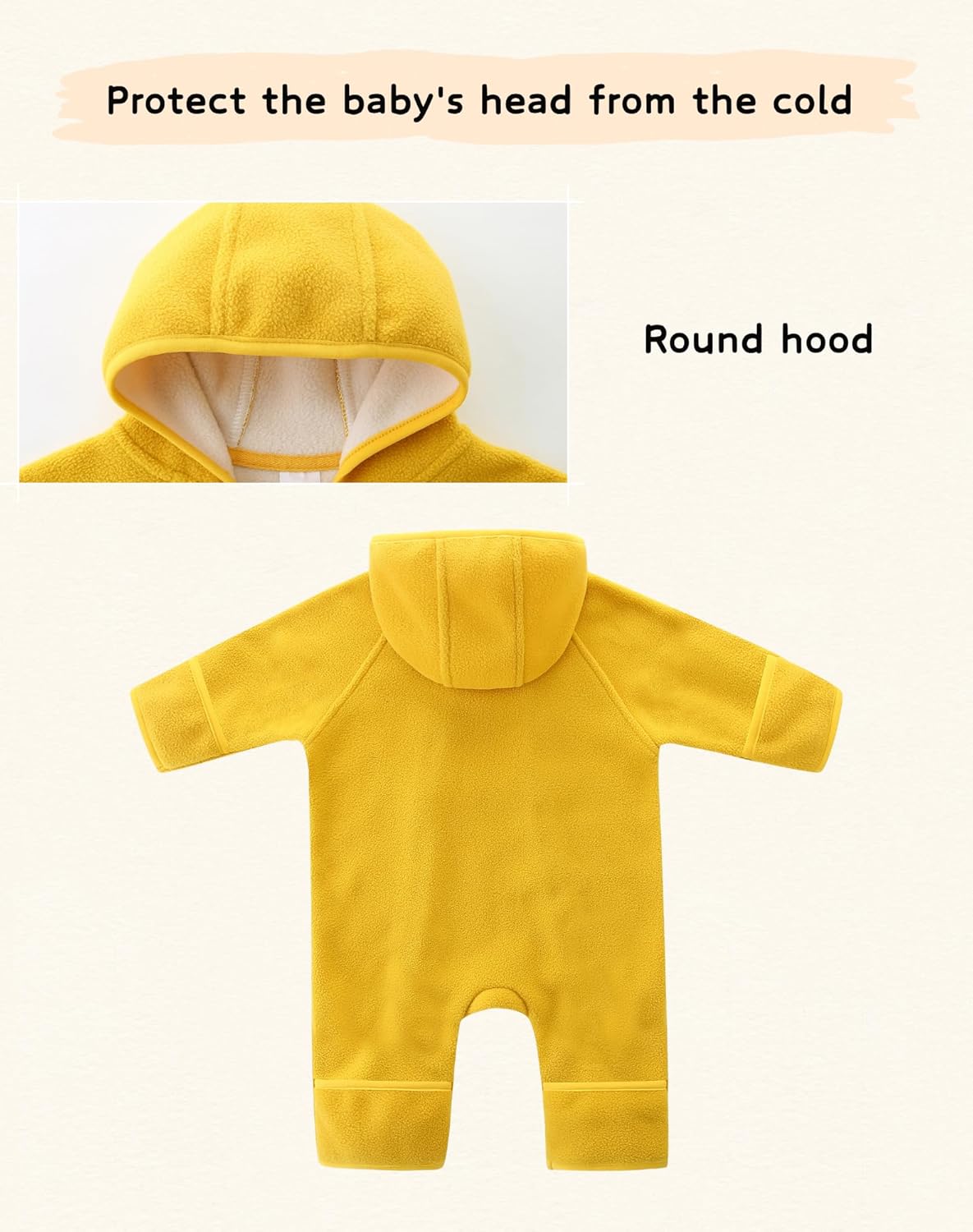 Newborn Baby Fleece Jumpsuit Girls Boys Winter Hooded Coverall Romper Cute Baby Snowsuit Clothes - Image 4