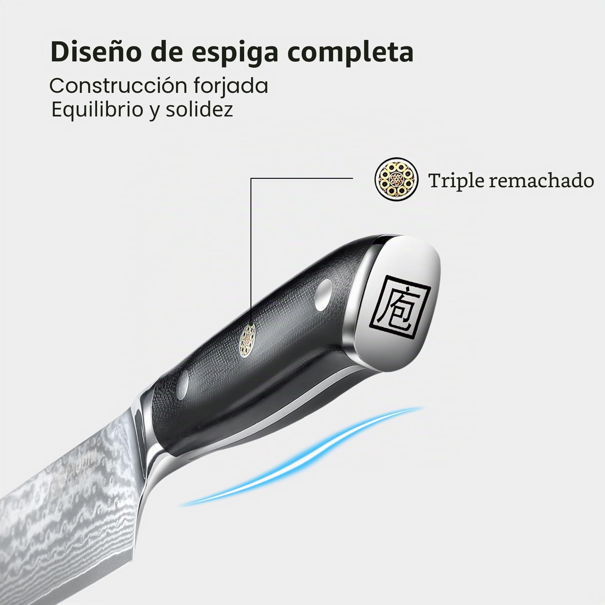 PAUDIN cuchillo jamonero 30 cm, cuchillo de cocina para jamón, cuchillo de pescado profesional de acero inoxidable, cuchillo para salmón extra afilado con mango ergonómico de madera de pakka
