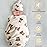 LifeTree Muslin Swaddle Blankets, Muslin Baby Swaddle Blanket and Hat Set with Birth Announcement Card, Newborn Unisex Receiving Blankets Bear Pattern