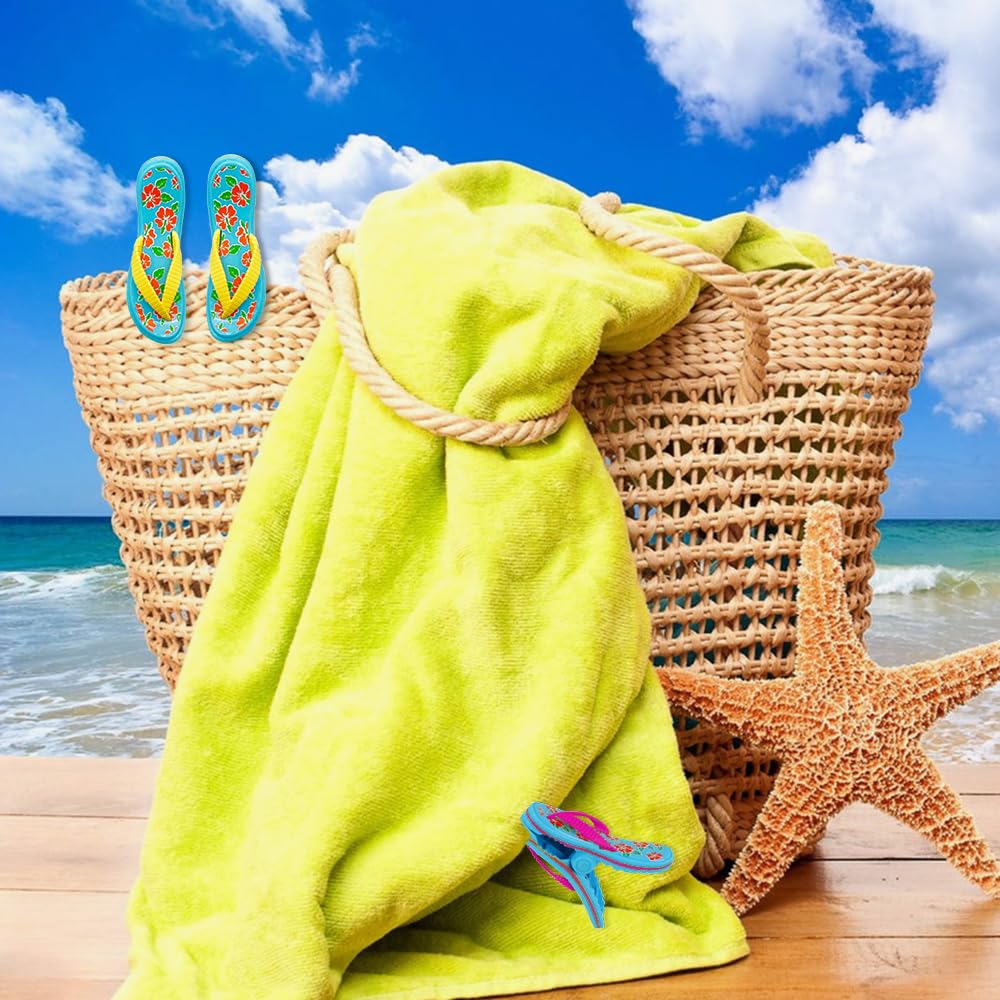 Lot de 20 Pinces à Serviettes de Plage pour Chaises de Plage et Piscine - Taille Jumbo, Pinces