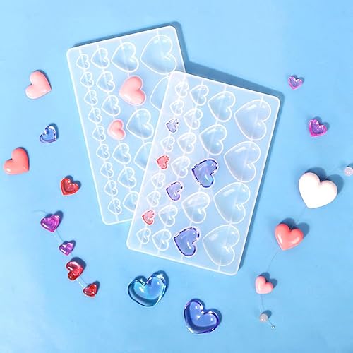 Miniatura 9 de 2 moldes de silicona con forma de corazón, molde de joyería de fundición en forma de corazón para hacer aretes y proyectos de manualidades