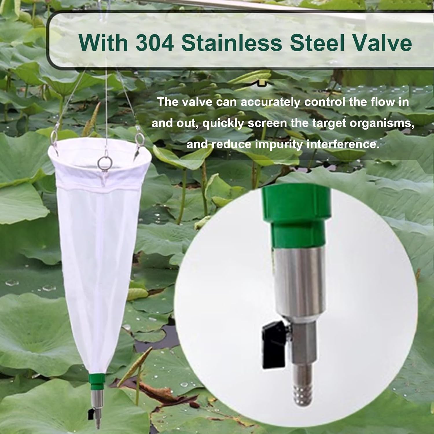 Efficient Portable Plankton Net for Aquatic Sampling, Durable Mesh Design for Accurate Collection, Ideal for Research and Field Use in Diverse Environments