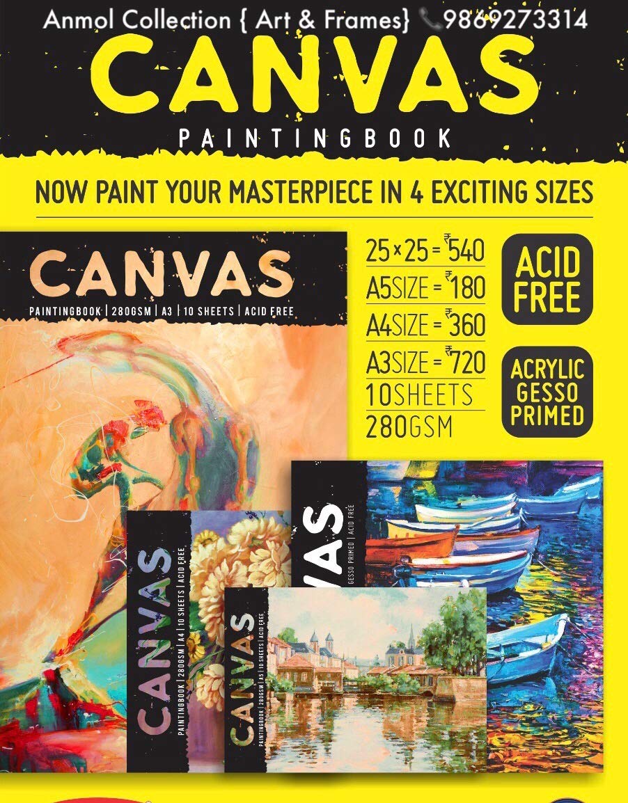 Anupam Canvas Pad Acrylic Gesso Primed Acid Free 400Gsm 10 Sheets for Acrylic Painting and Oil Painting (Square) (B08HX6S4BK) Amazon Price History, Amazon Price Tracker
