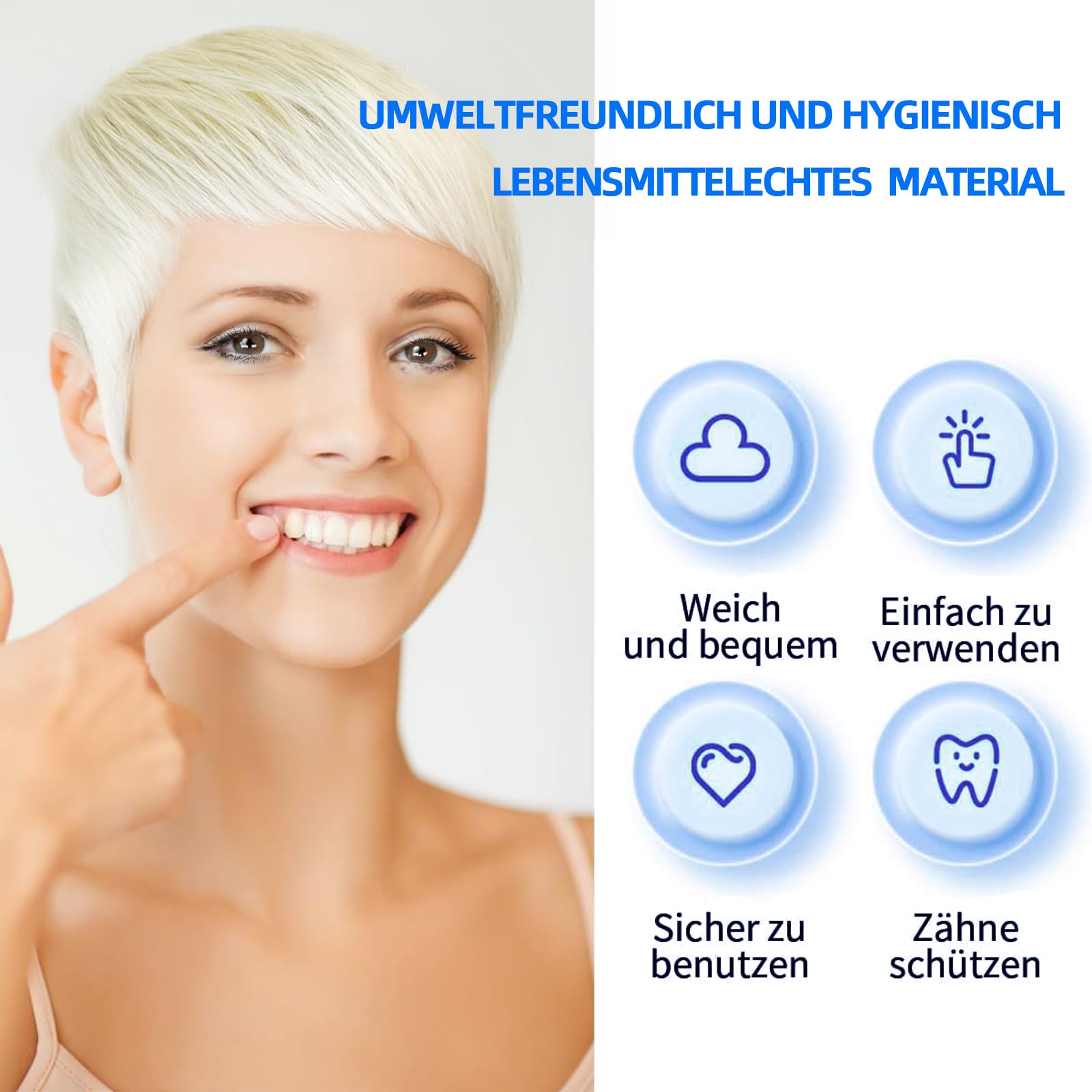 4 Piezas Ferula Descarga Bruxismo, Férula Dental de Descarga in 2 Tamaños, Protector Bucal para Dormir, Protector Bucal Bruxismo con Caja, Prevenir el Bruxismo — view 3