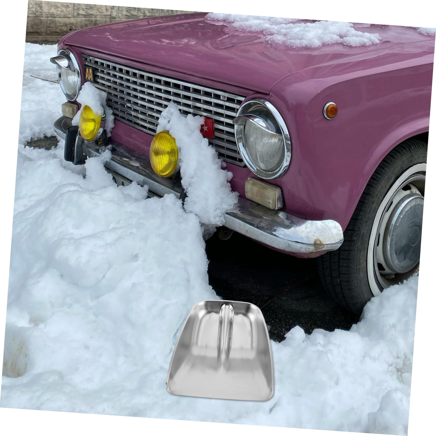 Testa Pala da Neve in Acciaio Inox Rinforzata Argento | Ricambio per Rimozione Neve, Uso Agricolo per Mangime e Cereali, Design Ergonomico Multifunzione