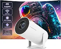 Alwtniet Mini Projetor Portatil 5G Wifi 6 Bluetooth 5.0 Android 11,4K 1080P Full HD Suporte 8000Lumens,Projetor Led Auto Correcção Trapezóide Horizontal,180graus Girável Projector Telefónico(US Plug)