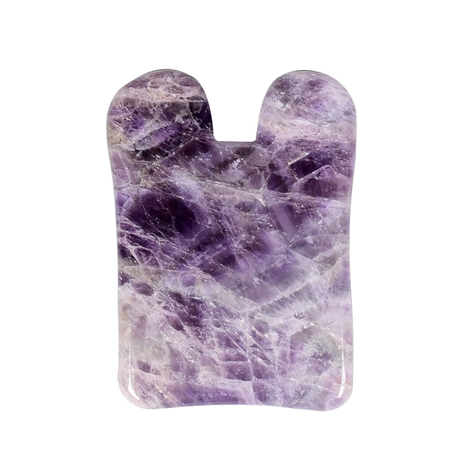Herramienta de Masaje de Amatista Piedra Natural Facial Gua Sha Masajeador SPA Cristal de raspado, 1 Pieza Inicio Colecciones