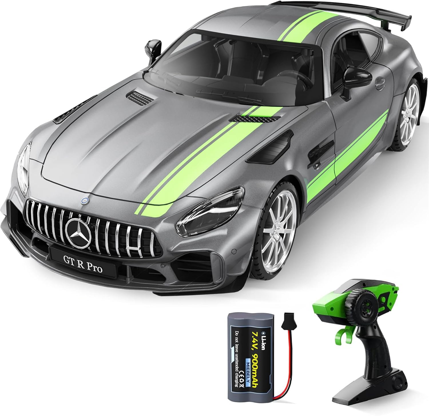 MIEBELY Remote Control Car, Mercedes Benz 1/12 Scale Official Authorized GT R Pro Rc Cars 7.4V 900mAh Rechargeable Battery 2.4Ghz Rc Drift Cars W/LED Toy Car Birthday Gift for Boys Kids Adults Age 6+