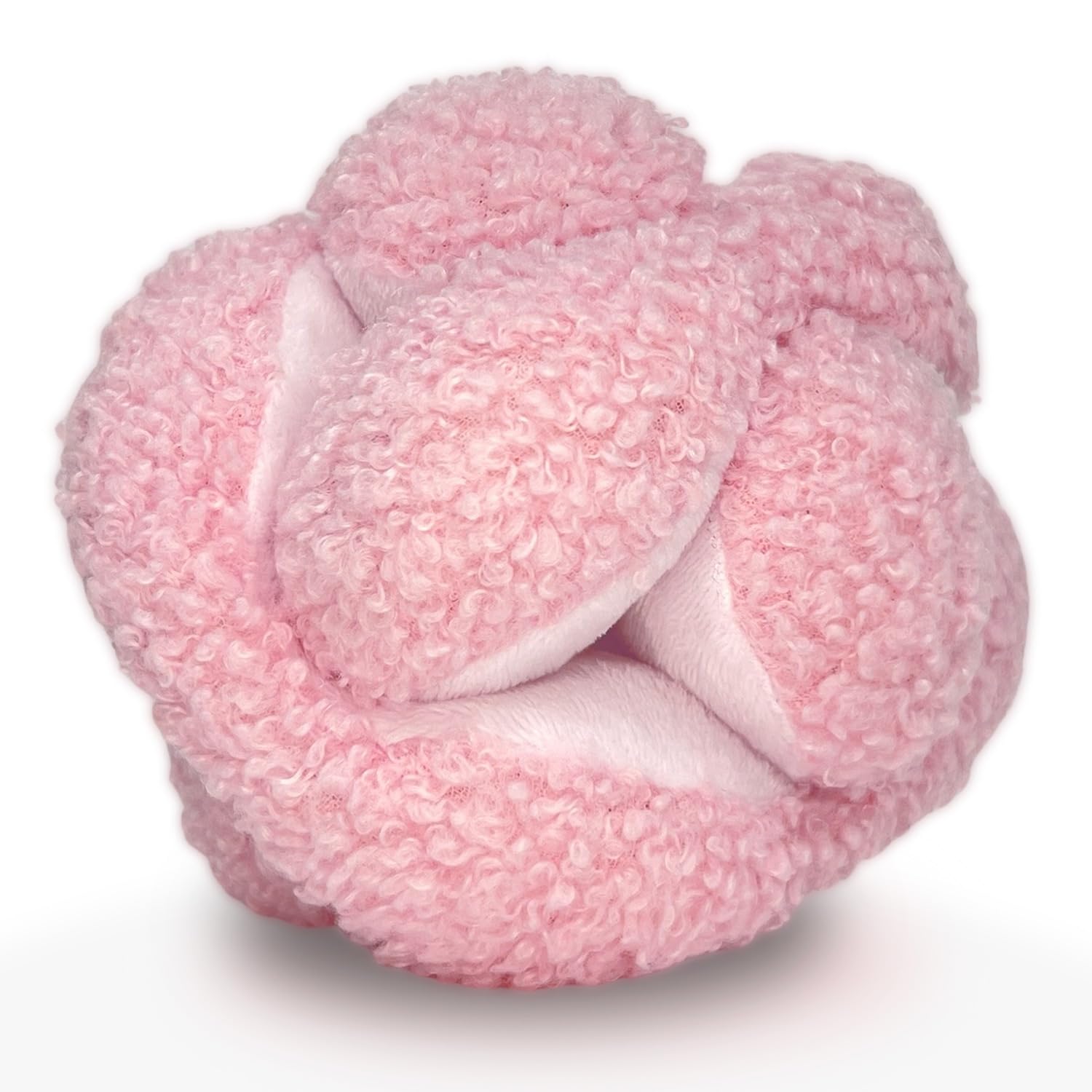 Glory To Dog Pink Snuffle Knot Interactive Dog Toy 4 Puzzle Ball with 8 Squeakers Crinkle Treat Hiding