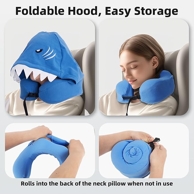 Almohada de Viaje con Capucha, Espuma Viscoelástica miniatura 5