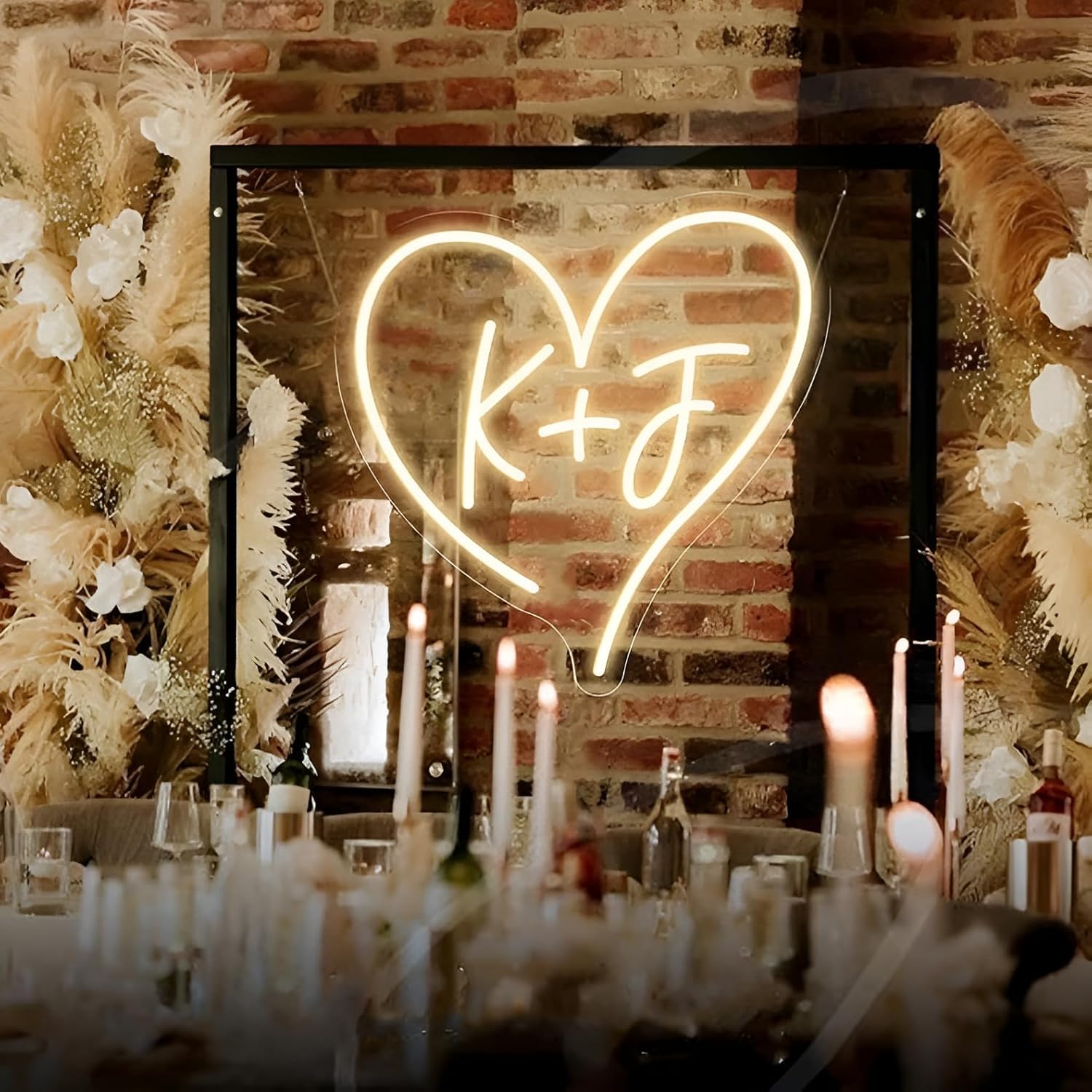 Just Married LED Neon Sign with Red Heart - Wedding Neon Light Wall Decor for Engagement Wedding & Anniversary Celebrations