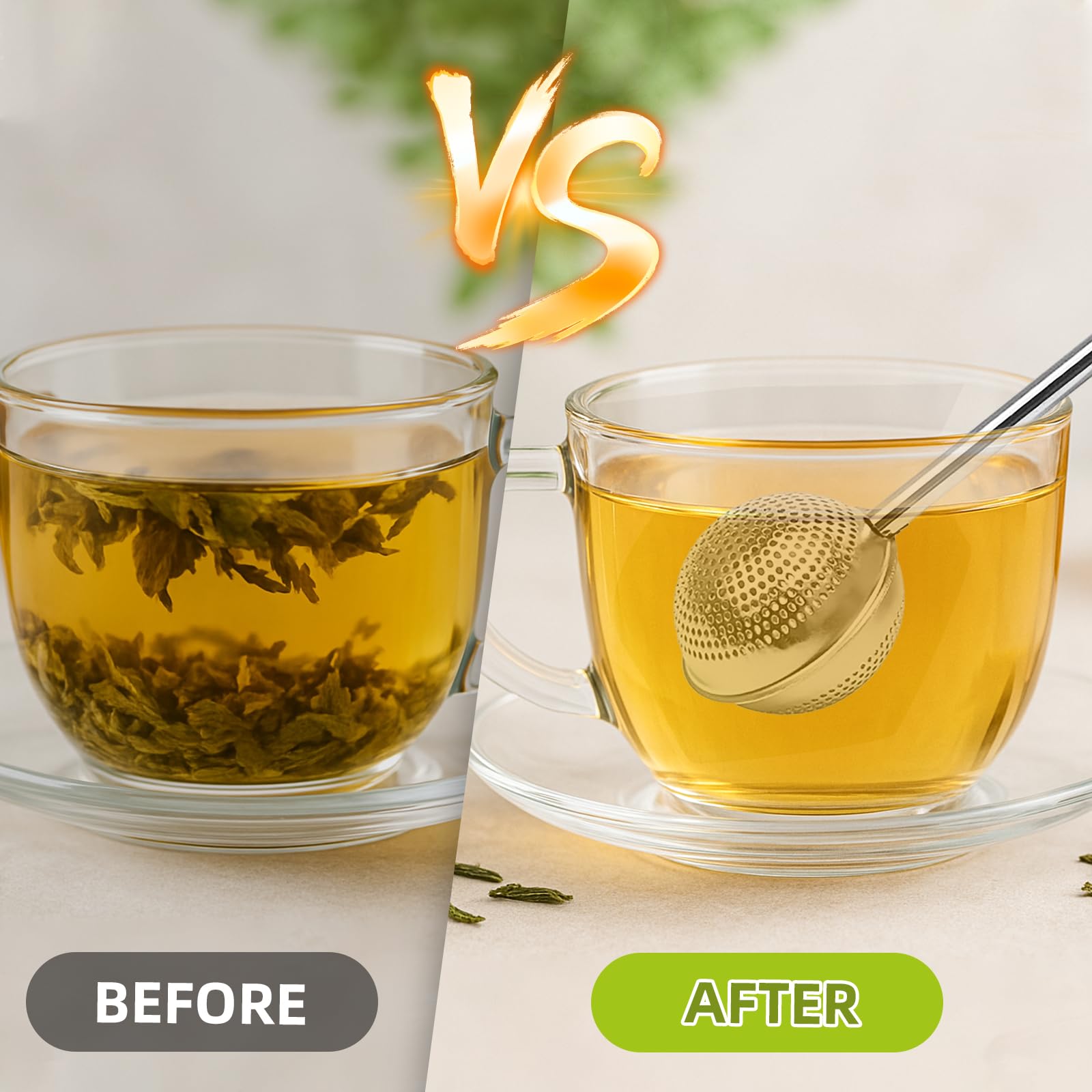 4 Piezas Infusor de Té Acero Inoxidable 304, Pinzas para Té, Reutilizable, Bolas de Té con Agujeros Totales, Colador de Tea en Forma de Bola, Bola de Filtro de Tea con Mango Telescópico