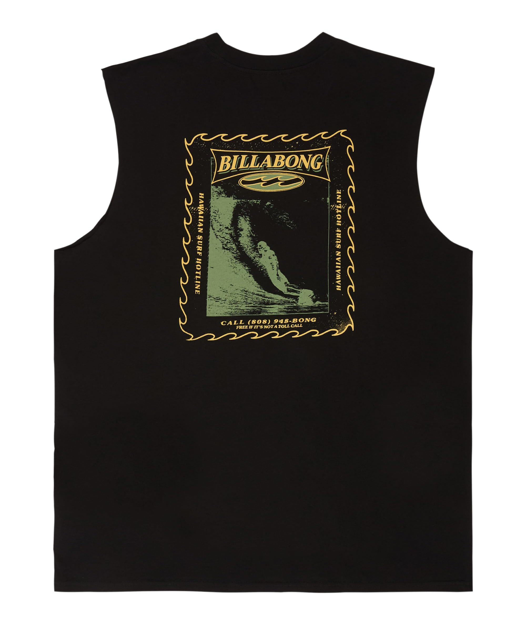 BILLABONG Men's Poster Tank Top T Shirt Top Black Size XX-Large