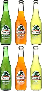 Mexican Soft Soda Drink, Grapefruit, Mandarin, Lime - Variety Pack, 12.5oz Glass Bottle (Pack of 6, Total of 75 Fl Oz)