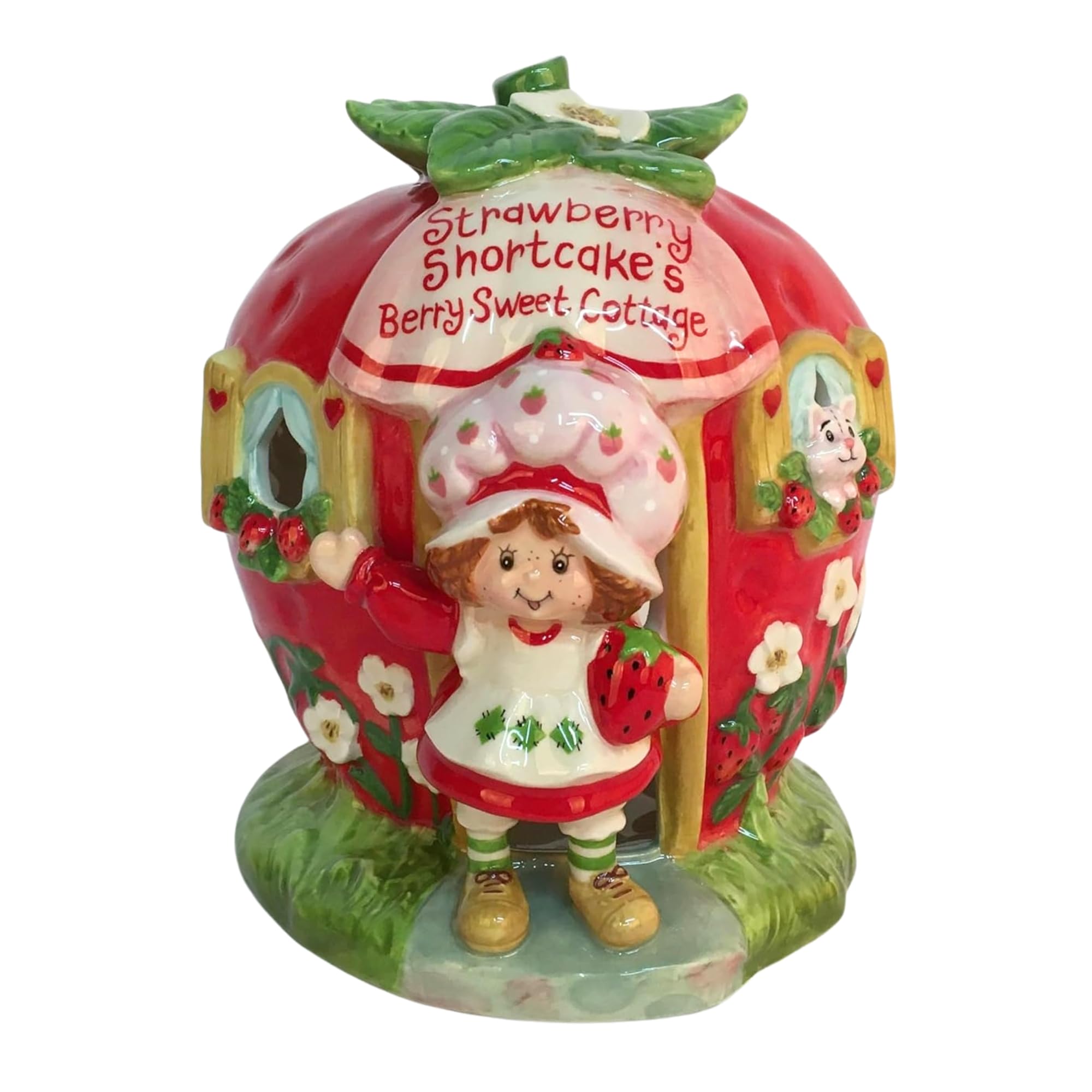 Strawberry Shortcake's Berry Sweet Cottage Candle House, 6" L x 6.75" W x 7" H Created by Blue Sky Clayworks