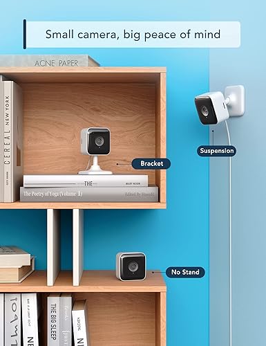 Miniatura 5 de GNCC Cámara de seguridad para interiores, 2 paquetes de cámaras 1080P para cámara Wi-Fi de seguridad para el hogar, detección de movimientosonido,