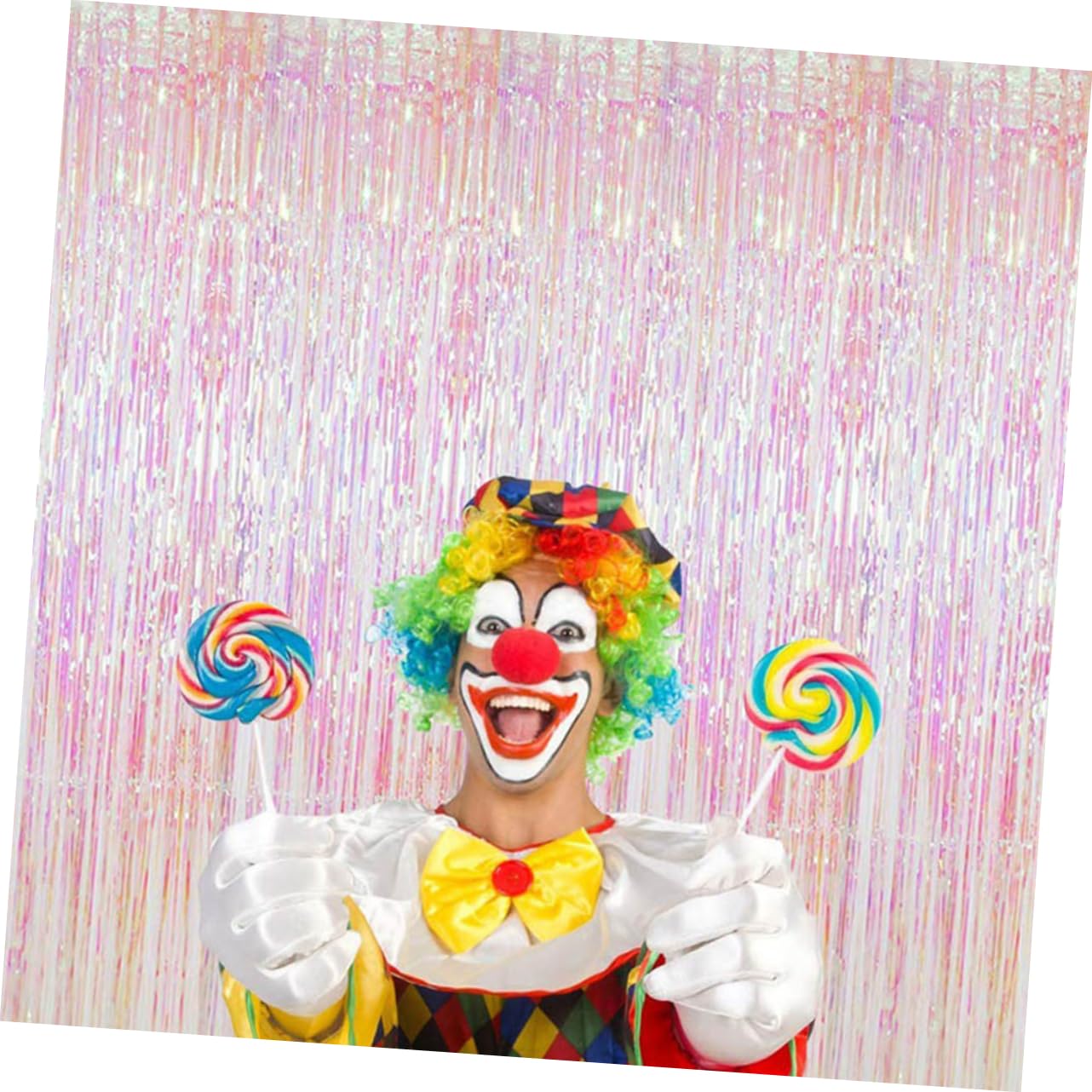 ABOOFAN 2sets Rain Tinsel Curtains Shiny Party Backdrop for Birthday Wedding and Festivals Lightweight Foil Fringe Hanging Decoration for Doors and Walls Design