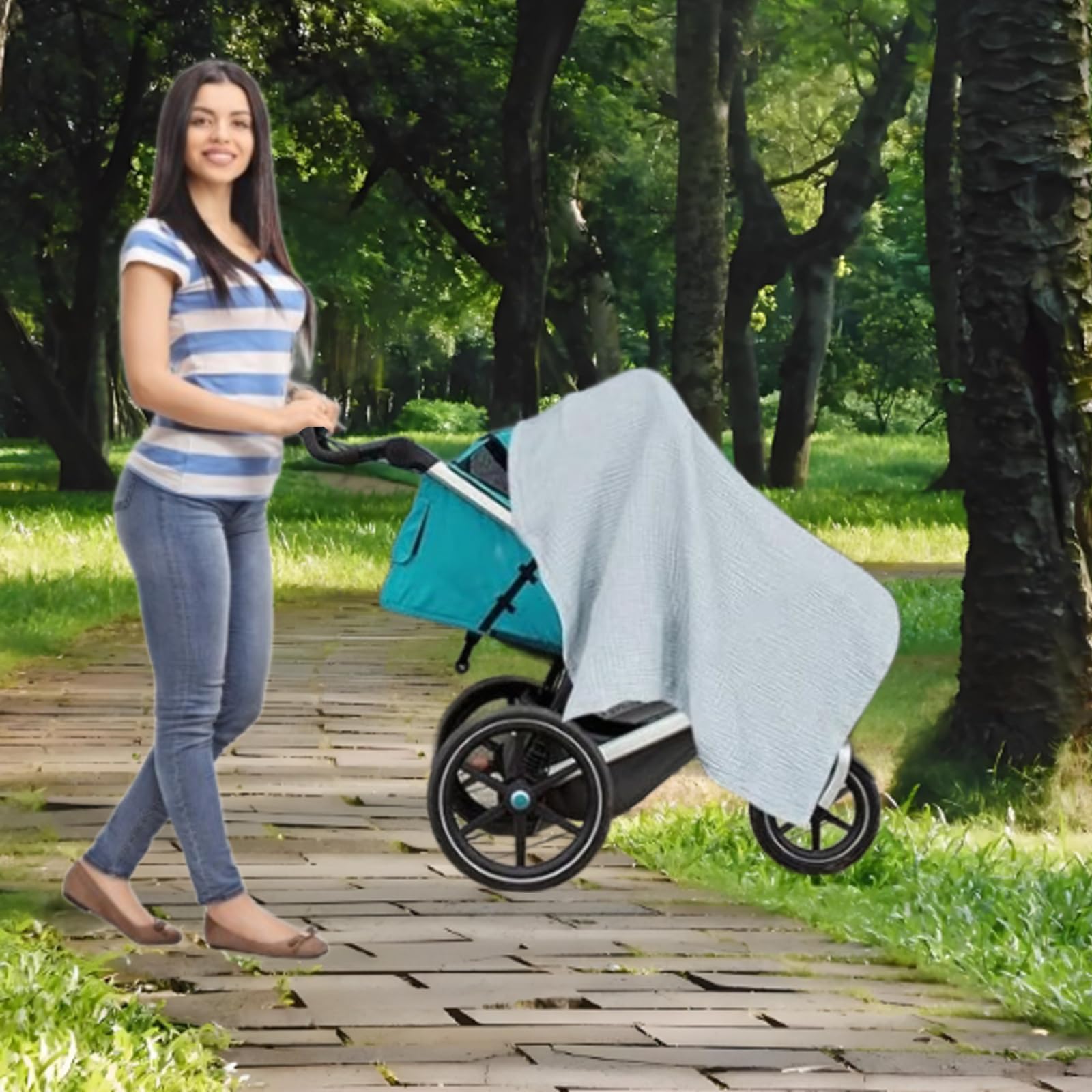LIANRISES Cover for Baby Breastfeeding 100% Cotton, Breathable, Soft, Comfy Lightweight - Image 3