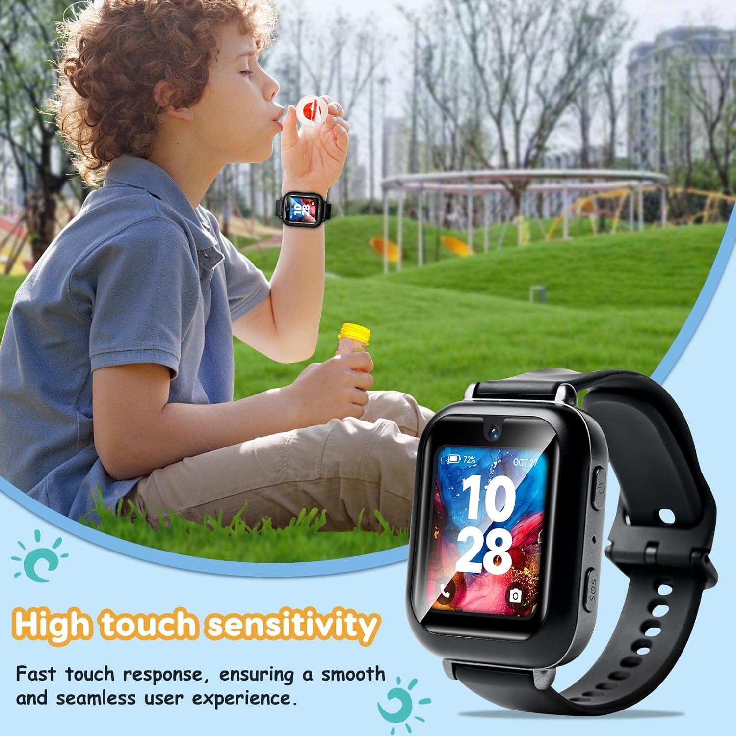 ottpluscase for Bark Watch Screen Protector, [2 Pack] Tempered Glass Screen Protector Overall Protection Touch Sensitive Anti-Scratch Ultra-Thin Lightweight for Bark Watch (2 Pack Clear) - Image 5