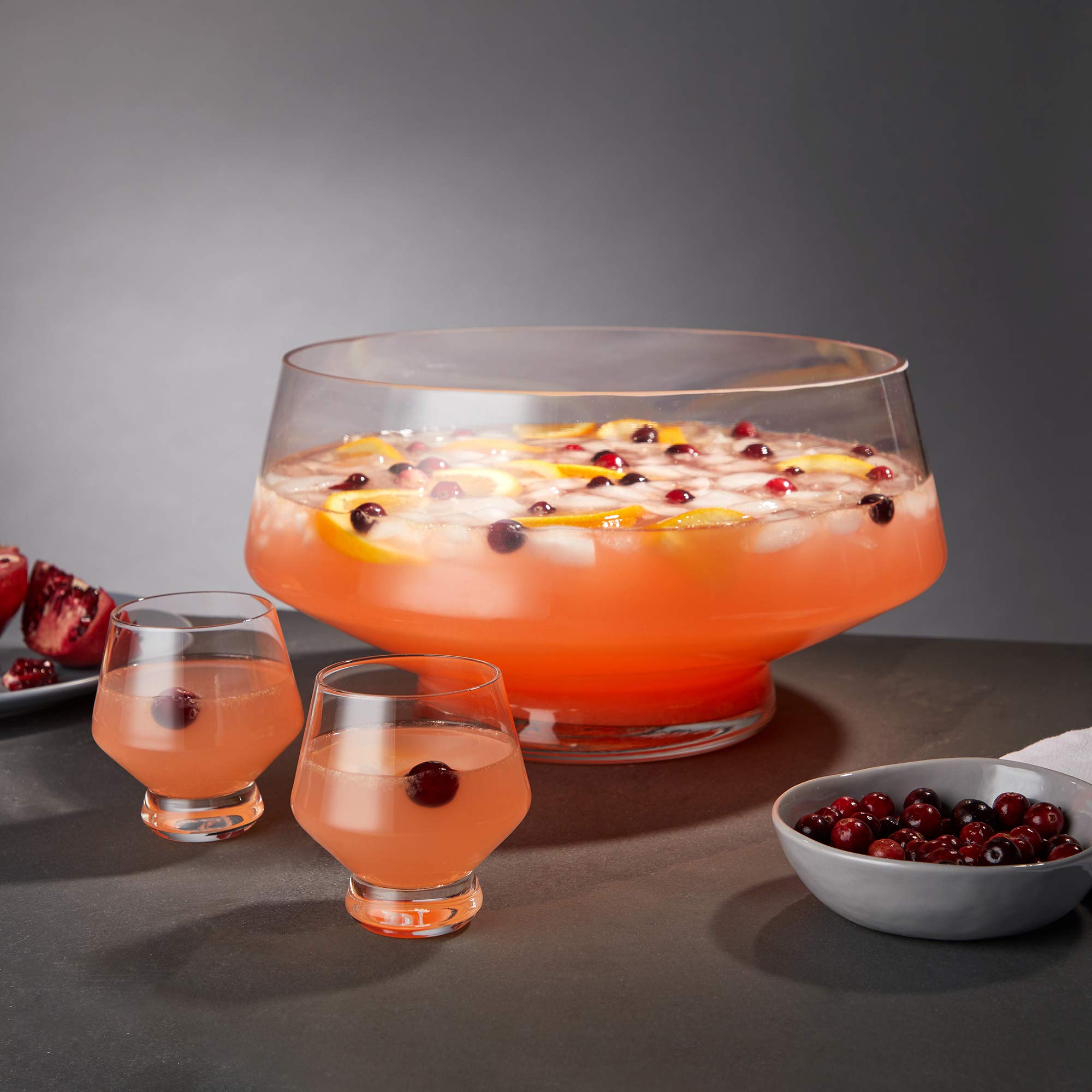 Viski 6448 Raye : tasses à punch sur pied, verre (cristal sans plomb), 237 ml, multicolore
