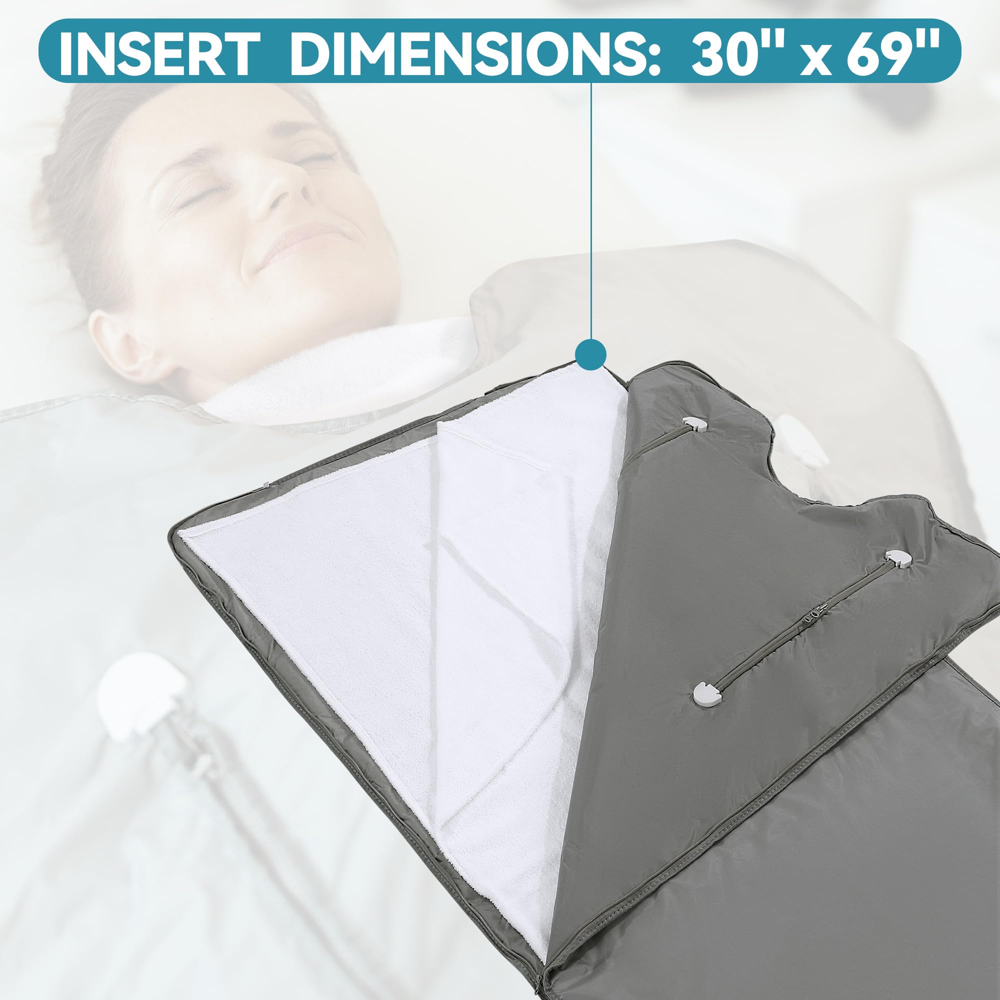 BALAPET Lot de 2 Serviettes de Sauna 100% Coton Douces et absorbantes pour couvertures de Sauna infrarouges, réutilisables et lavables en Machine (Blanc)
