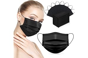 3-Ply Black Adult Disposable Face Masks - Premium Protection and Comfort