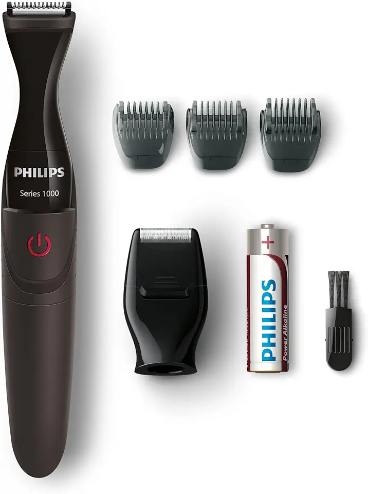 Philips Aparador de Detalhes, 4 Acessórios, Lâminas Autoafiáveis, 100% à Prova d´água – MG1100/16