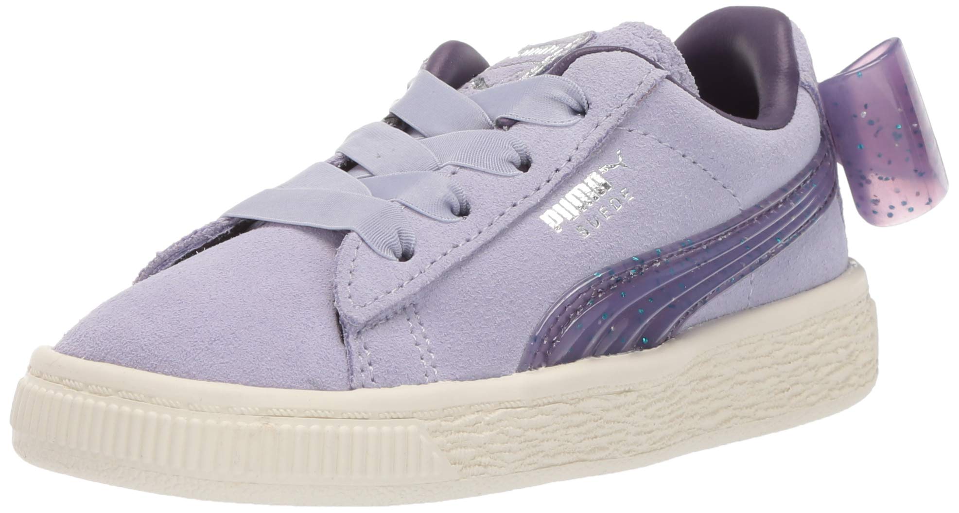 Puma Basket Puma Purple Bow Shoes Basket Bow Satin Wns Panelled