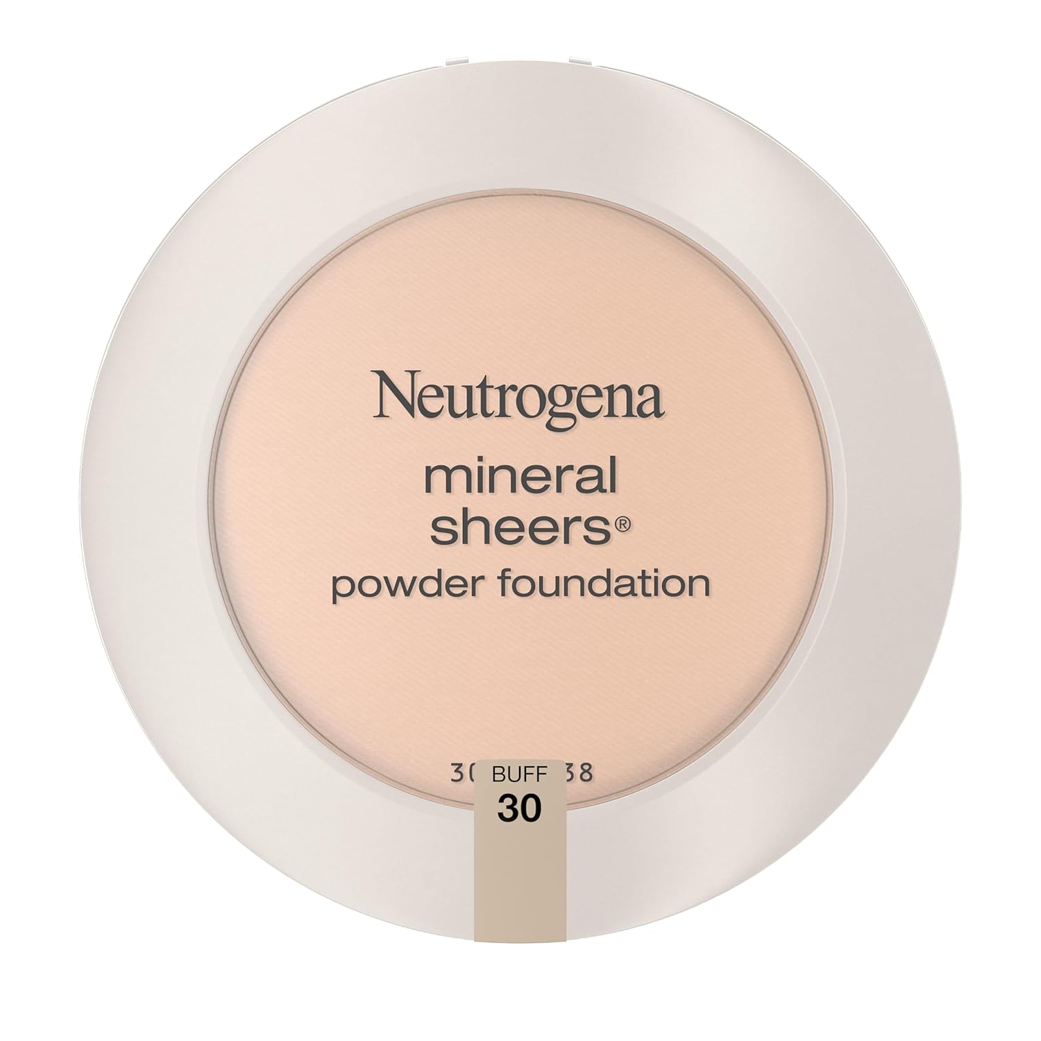 Neutrogena Mineral Sheers Compact Powder Foundation, Lightweight & Oil-Free Mineral Foundation, Fragrance-Free, Buff 30,.34 oz