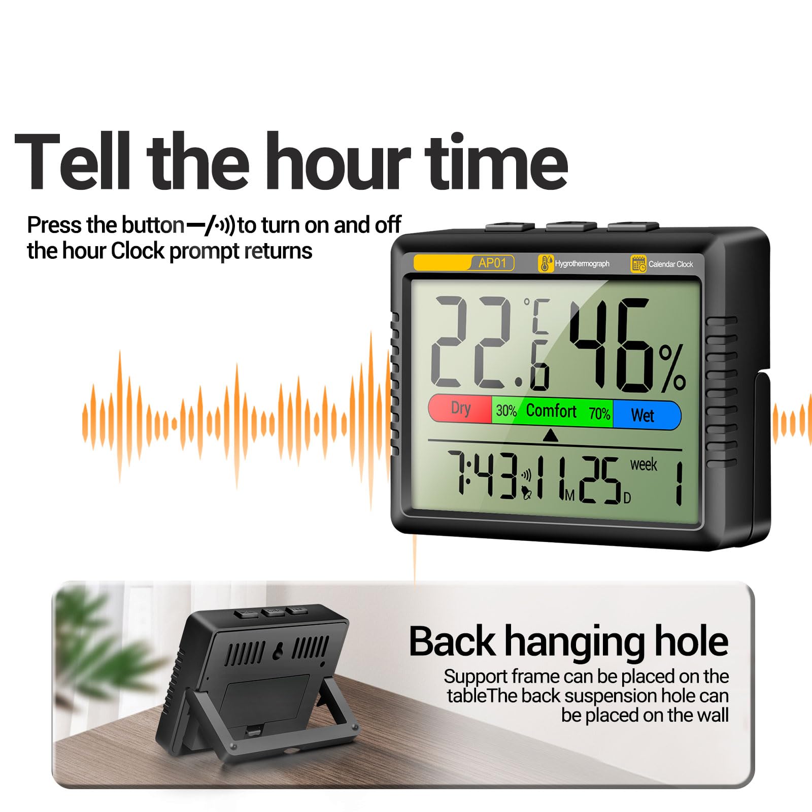 Fashionable High Precise Digital Temperature Sensors And Intelligent Clock For Bedrooms Offices Home Bedrooms Workspaces