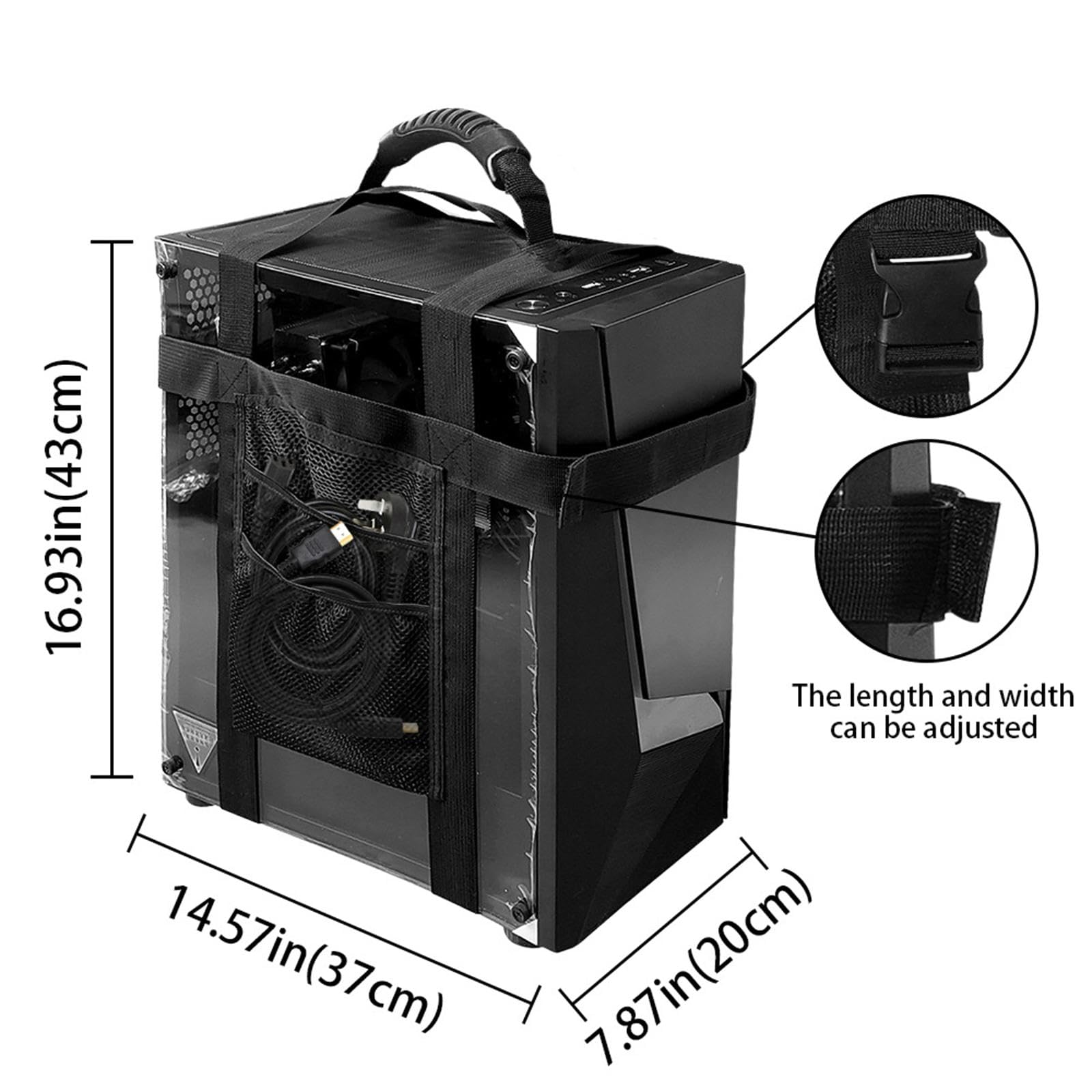 Correa de Transporte para Torre de PC, Estuche de Transporte para Computadora de Escritorio con Asa