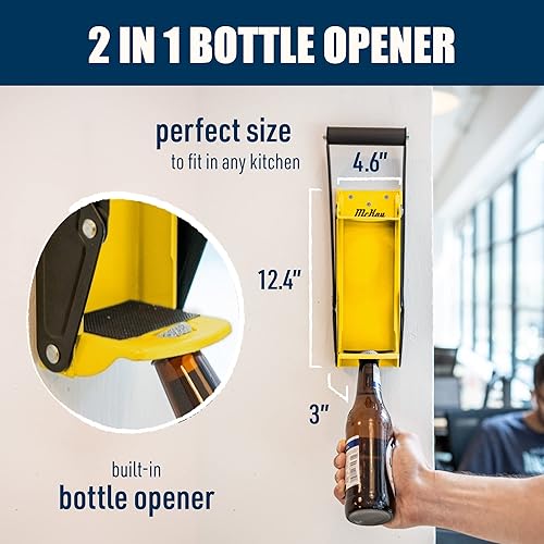 Miniatura 9 de Mckay Trituradora de latas de metal de 16 onzas, trituradora de pared resistente para seltzer de aluminio, refrescos, latas de cerveza y botellas