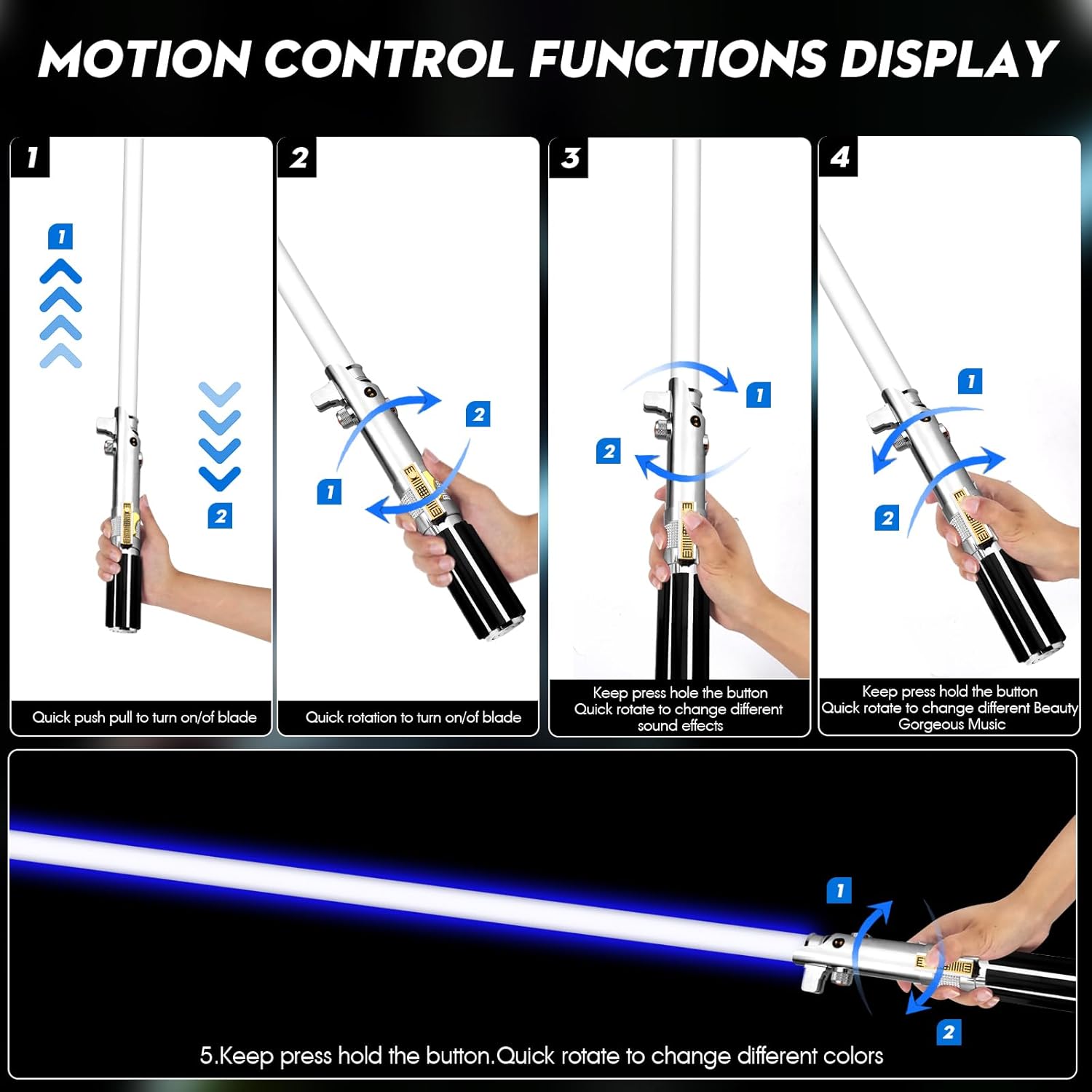 Pixel Dueling Lightsaber, Motion Control 39 Sets Sound Effects and 12 Colors Change, Smooth Swing Metal Handle Light Saber for Adults, Boys Cosplay Gifts (Pixel)