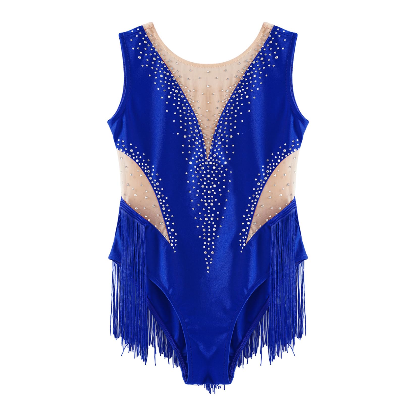 Runhomal Dziewczyna Trykot gimnastyka rytmiczna zawody Rhinestone Strój bez rękawów Dziecko Leotard Łyżwiarstwo figurowe Balet Joga Performance