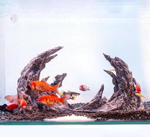 Miniatura 8 de Decoración para pecera Novelsite - Formación rocosa de cañón irregular, hecha de piedra arenisca sólida, adecuada para una variedad de escenas de