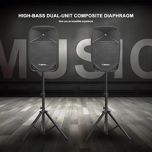 Miniatura 3 de Sistema de altavoces PA de 12 pulgadas, 1000 W de alta potencia, compatible con Bluetooth, par activo + pasivo de altavoces de sonido para