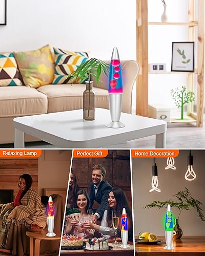 Miniatura 6 de Dalavalampa Lámpara de movimiento líquido de 16 pulgadas para adultos y niños, cera naranja líquida morado, azul, regalos para niñas y niños,