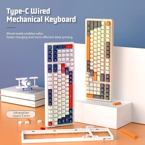 Miniatura 3 de Kayboard para juegos con cable y cable USB C en espiral personalizado, teclado mecánico intercambiable en caliente con retroiluminación LED RGB,